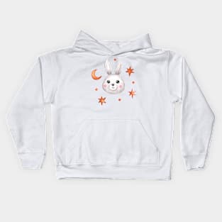 Watercolor starry bunny Kids Hoodie